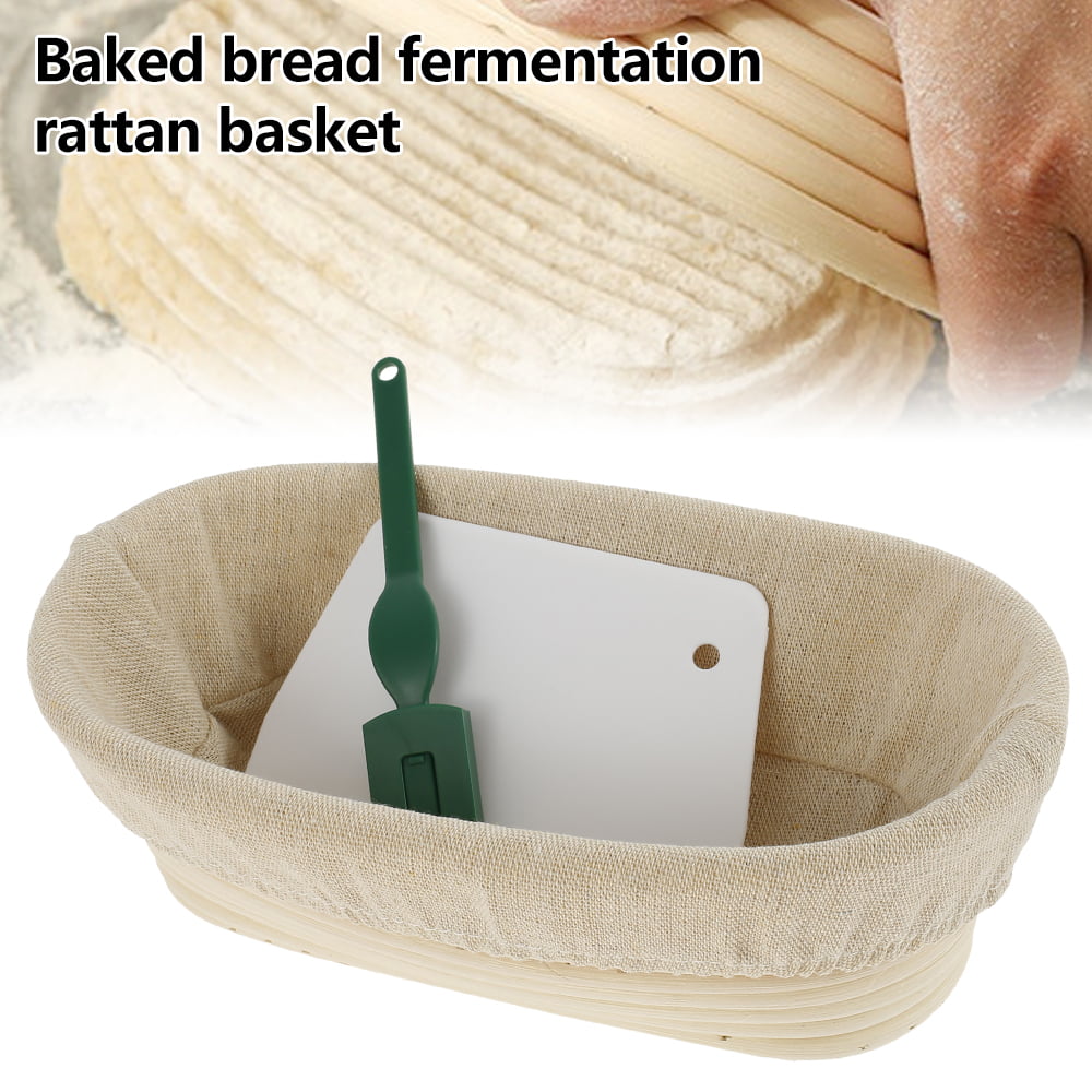 Oval Banneton Proofing Basket,Happybase 10 inch Banneton Bread Dough Proofing Rising Rattan Basket with Brotform Cloth Liner for Bread Bakers