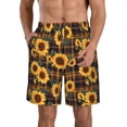 thumbnail image 1 of Fotbe Brown Blue Plaid Sunflower Trajes de Baño Estampados para Hombre, Shorts de Verano de Secado Rápido, Ropa de Playa, Bañadores-X-Large, 1 of 6