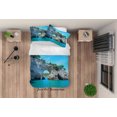 thumbnail image 3 of 3D Blue Sky Sea Rock Paisaje Funda nórdica Juego de cama Set Funda nórdica, 3 of 3