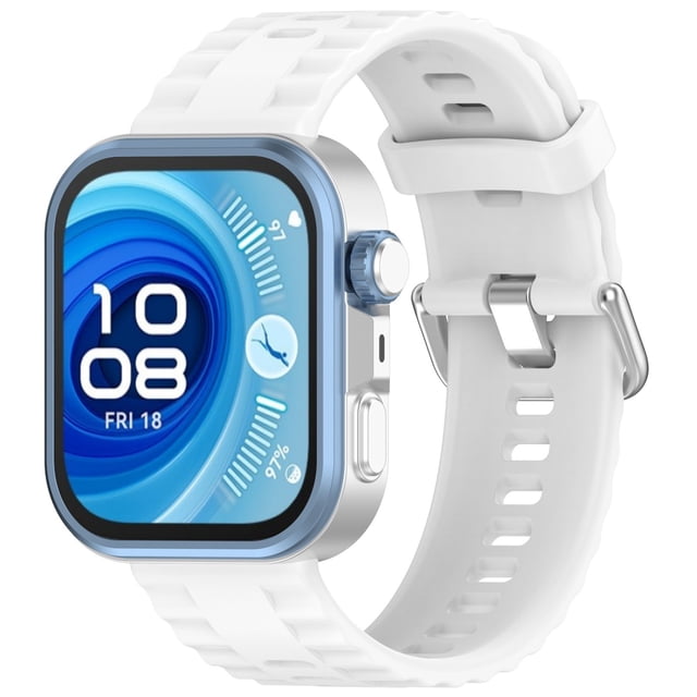 Fit4 Pro Smart Watch Replacement Band Durable Silicone Strap With Secure Silver Buckle Accessory
