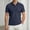 Blue, variant on Men Polo Shirts Short Sleeve Button Down Textured Shirt Basic Grey Fashion Shirt for Man