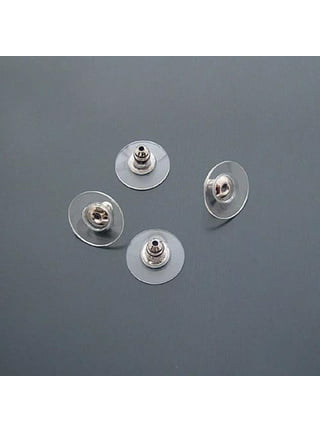100pcs Silicone Earring Backs, EEEkit Soft Clear Earring Backings, Rubber  Ear Safety Back Pads Bullet Clutch Stopper Replacement, Hypoallergenic
