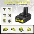 thumbnail image 3 of Paquete de 2 Reemplazo para Baterías Ryobi 18V 3.5Ah + 2 Puertos P117 Charger para Baterías Ryobi P108 P107 P105 P103 P102, 3 of 7