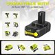 thumbnail image 3 of Paquete de 2 Reemplazo para Baterías Ryobi 18V 3.5Ah + 2 Puertos P117 Charger para Baterías Ryobi P108 P107 P105 P103 P102, 3 of 7