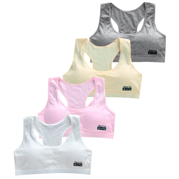 Girls Sports Bras Thin vest cotton Breathable Molded Microfiber No Wire Girls Bra