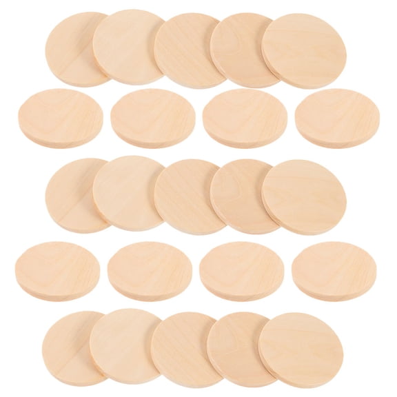 Homoyoyo 50Pcs Unfinished Wood Circles Natural Wood Rounds for Home Decoration