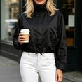 thumbnail image 6 of Njagoc3 Womens Oversized Funnel Neck Bomber Puff Jacket Windproof Waterproof Lightweight Shacket Spring Fall Outerwear, 6 of 6