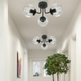 thumbnail image 5 of GoYeel 3 Light Black Global Ceiling Light Glass Shade Modern Close to Ceiling Light for Dining Room Kitchen Island Entryway Foyer, 5 of 8