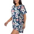 thumbnail image 2 of Naloa Flowers Women's Short-Sleeved Pajama Set, Loungewear, Summer pajamas, Breathable Cozy - Medium, 2 of 9