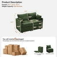 thumbnail image 3 of WUTUTUEE 55" Cloud Modular Loveseat Sofa with Storage, Modern Upholstered Chenille 2-Seater Sectional Sofa with Armrests for Living Room, Small Space, Green, 3 of 8
