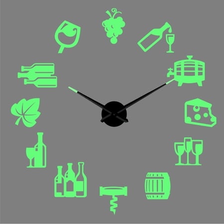 Wine theme DIY creative Different Luminous Frameless Wall Clock Home Winery Decor Modern gifts - 27 inch