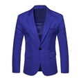thumbnail image 4 of Unique Bargains Men's Business Slim Fit Sports Coats One Button Formal Blazers XL Royal Blue, 4 of 5