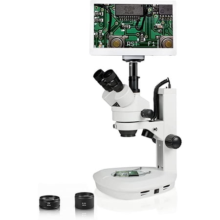 Vision Scientific VS-2FZ-RET11.6 Trinocular Zoom Stereo Microscope  Paired 10x Widefield Eyepiece  0.7x-4.5x Zoom Range  0.5x&2x aux lens  11.6 inch Retina HD Display with 5MP Camera price history on PriceWatchPro