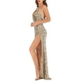 thumbnail image 3 of Up to 65 off!Lolmot Wedding Guest Dresses for Women Glitter Sexy Sleeveless Deep V Neck Cut Out Shinny Party Maxi Dress Gold Sequin Long Mermaid Evening Gown Formal Dresses, 3 of 5