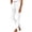 7# White, variant on Petite Pants Women Linen Elastic Drawstring Waist Straight Leg Tapered Pant Lightweight Breathable Trousers