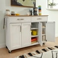 thumbnail image 6 of Homestyles 51"W Storage Plus Off White Wood Kitchen Cart, 6 of 9