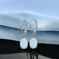 thumbnail image 5 of Midir&Etain Opal Earrings For Women 18K White Gold Plated Gemstone Dangle Jewelry Gifts Christmas Birthday Valentine'S Day Gift For Her/Wife/Mom, 5 of 5