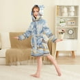 thumbnail image 4 of FORMRS Niños Bathrobe Unisex Hooded Robe Soft Plush Pajamas Sleepwear, Size 10-12T, Winter Mountain, 4 of 7