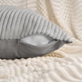 thumbnail image 2 of Unique Bargains Solid Corduroy Throw Pillow Covers Set of 2 Grey 18" x 18", 2 of 5