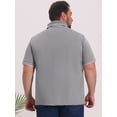 thumbnail image 3 of DARING DIVA Men's Big Tall Contrast Trim Short Sleeve Work Office Golf Shirts 3XL Gray, 3 of 7