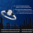 thumbnail image 2 of Gem Stone King 925 Sterling Silver White Topaz and Black Onyx Engagement Ring for Women | 1.26 Cttw | Oval 7X5MM | Gemstone November Birthstone | Size 7, 2 of 6