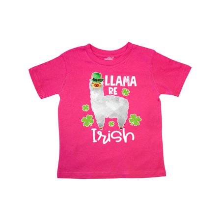 

Inktastic St. Patrick s Day Llama Be Irish with Green Shamrocks Gift Toddler Boy or Toddler Girl T-Shirt