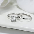 thumbnail image 2 of Envy Wedding Ring Set by Ginger Lyne Sterling Silver Engagement Ring and Band for Women, 2 of 8