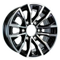 eCustomrim Aluminum Trailer Wheel 16X6 16" Edge Black 6 Lug On 5.5" Center Rim