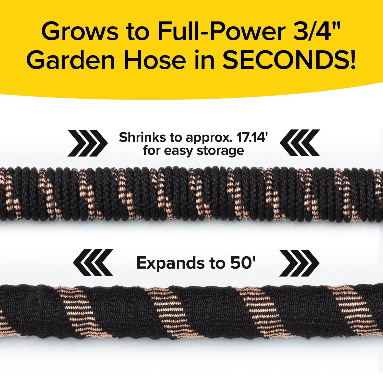Pocket Hose Copper Bullet Expandable Garden Hose w/10 Pattern Thumb Spray Nozzle AS-SEEN-ON-TV 50 FT 650psi 3/4 in Patented Lead-Free Ultra-Lightweight Solid Copper Anodized Aluminum Fittings No-Kink