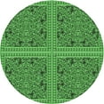 thumbnail image 1 of Ahgly Company Machine Washable Indoor Round Transitional Neon Green Area Rugs, 8' Round, 1 of 7