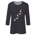 thumbnail image 4 of ICHUANYI Women's Crew Neck 3/4 Sleeves Tops Fashion Print T-shirt Casual Shirts, 4 of 4
