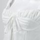 thumbnail image 4 of Gibobby Mujeres Casual Sexy Color Sólido Kink Decoración Camisola Dentro Chaleco(Blanco,CH), 4 of 5