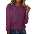 thumbnail image 3 of Pompotops Mode Femme Décontracté Manches Longues Col Rond Ample T-Shirt Blouse Hauts Liquidation, 3 of 4