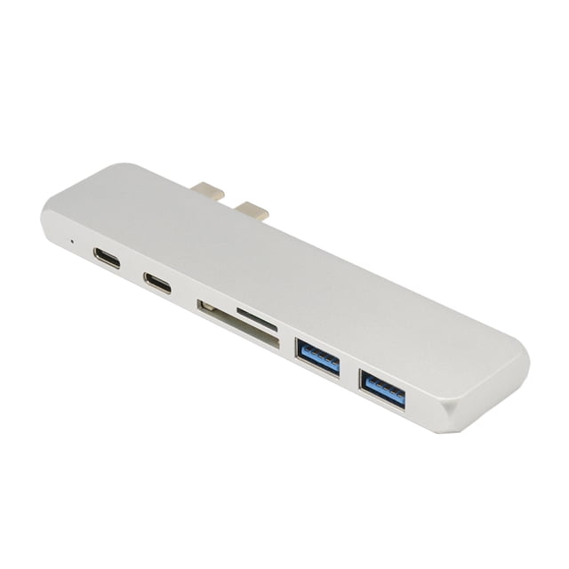 7 En 1 Concentrador USB Tipo C 4K HDMI Y 2 USB C Y Lector De Tarjetas SD / TF Y 2 USB 3.0 Sunnimix Concentrador USB tipo C