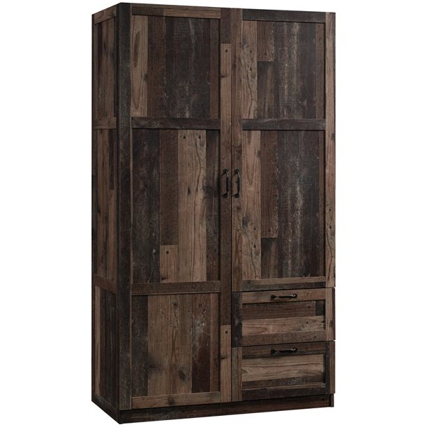 Sauder Select Wooden Wardrobe Armoire In Rustic Reclaimed Pine Walmart Com Walmart Com