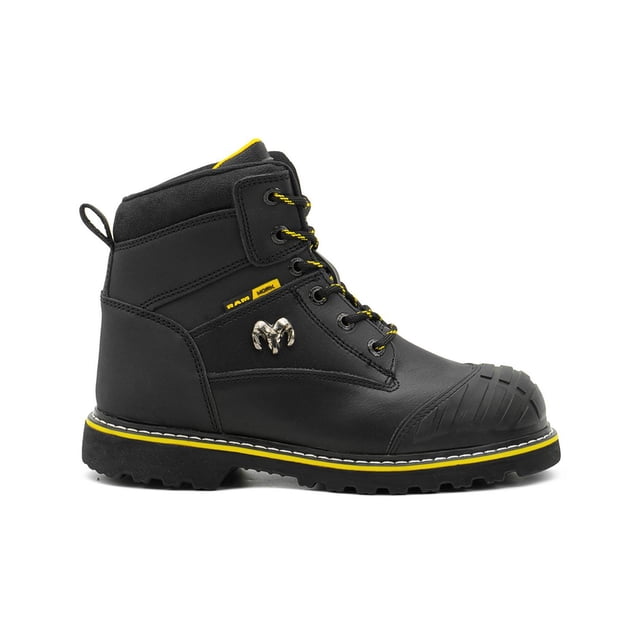 Bota Industrial Ram para Hombre Casco Acero Trabajo Seguridad negro 27