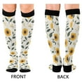 thumbnail image 4 of FORMRS Womens Knee High Socks Casual Long Thick Travel Daily Wear, 2 Pairs, Sunflower Pattern, 4 of 6