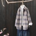 thumbnail image 2 of Autumn and Winter Plaid Jackets for Womens 2024 Plus Size Casual Plaid Shirt With Plush And Thickened Warm Button Pockets Long Sleeved Jacket Overcoat, 2 of 8