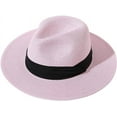 thumbnail image 2 of Panama Straw Hats for Women Men Summer Beach Sun Hat Wide Brim Fedora Cap UPF50+, 2 of 7