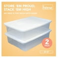thumbnail image 2 of HeSLehs 28 Quart Stackable Storage Bins, Organizer Containers with Snap Lids and Handles, Clear (2 Pack), 2 of 9