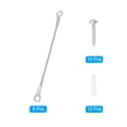 thumbnail image 3 of Stainless Steel Lanyard Cable with Eyelets 0.08" x 4" 2mm x 10cm Lock Security Wire Rope with Mounting Screws, 6 Pack, 3 of 6