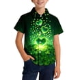 thumbnail image 2 of hengsof Children's Printed Fun Short Sleeve Button Down Shirt Children's Fashion Party Shirt 2-15 Years, 2 of 7