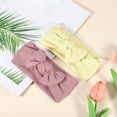 thumbnail image 6 of Unique Bargains 2 Pcs Fashion Stripe Bow Headbands for Girls 6.69"x2.95" Deep Pink Yellow, 6 of 6