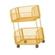 thumbnail image 5 of Carrito auxiliar con ruedas, cestas metálicas de alambre, frutero multiusos Oro, 5 of 9