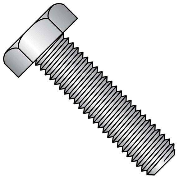 Hex Tap Bolt - 3/8-16 x 2"" - Grade 5 - Medium Carbon Steel - Zinc CR 3 - FT - A