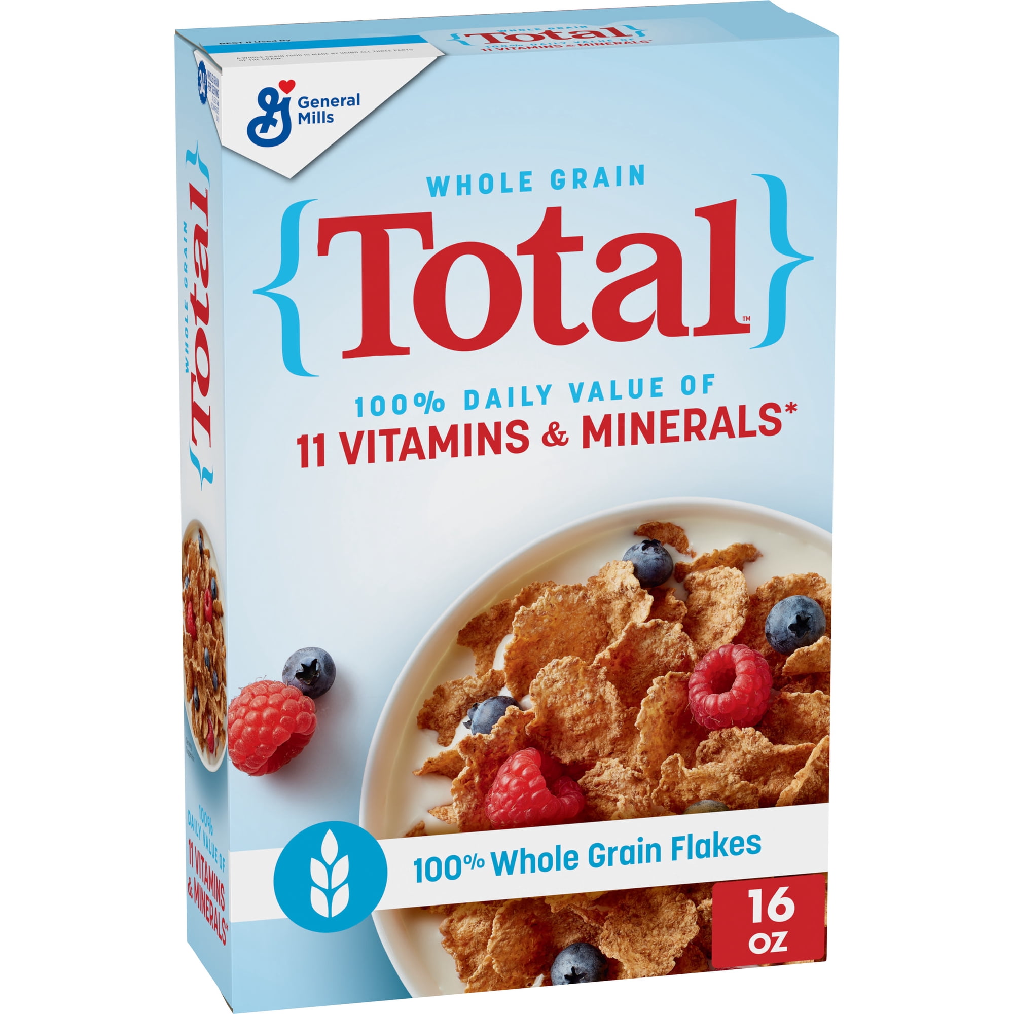 Total Breakfast Cereal, 100% Daily Value of 11 Vitamins and Minerals, 16 oz