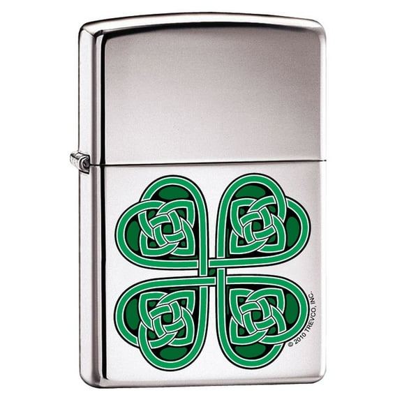 Zippo Lighter - Celtic 4 Leaf Clover