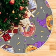 thumbnail image 5 of Coolnut Halloween Tree Skirt, Funny Donuts Xmas Tree Skirt, Floor Door Round Mat Decorations for Holiday Party Home Christmas Day Ornaments,35.4", 5 of 6