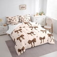 thumbnail image 3 of Homewish Kawaii Bowtie Twin Bedding Sets 7-Piece for Teens Female Adults,Leopard Print Bedding Comforter Set Microfiber,Dreamy Princess Breathable Sheet Sets,Lightweight Room Decor,Reversible, 3 of 8