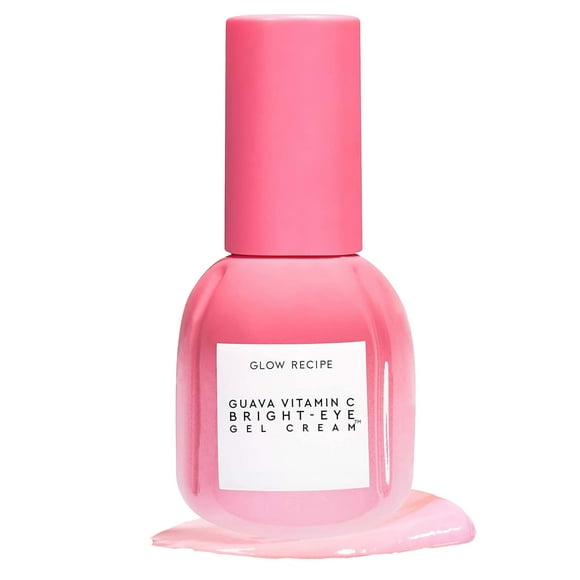 Glow Recipe Guava Vitamin C Brightening Eye Gel - Niacinamide, Peptides & Green Caffeine Gentle Under Eye Cream for Dark Circles, Puffiness & Bags -